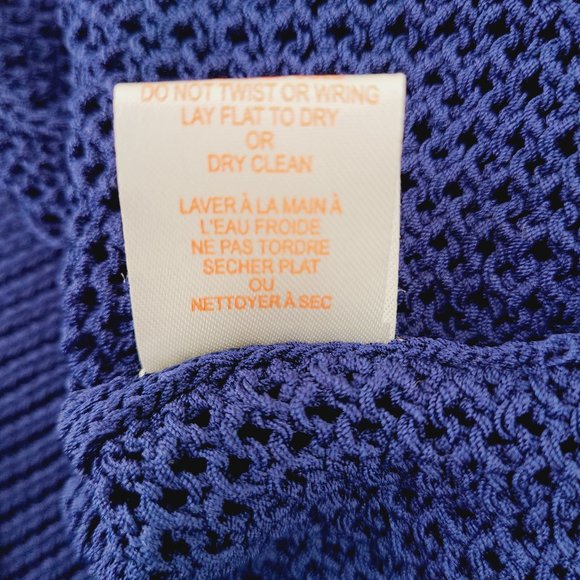 TORN BY RONNY KOBO Ronja Navy Fringed Knit Top XS - Picture 6 of 6